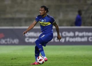 DURBAN, SOUTH AFRICA - OCTOBER 23: Edmilson Dove of Cape Town City during the Telkom Knockout Last 16 match AmaZulu FC and Cape Town City FC at King Zwelithini Stadium on October 23, 2018 in Durban, South Africa. (Photo by Anesh Debiky/Gallo Images)