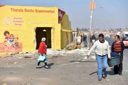 Foreign shops looting