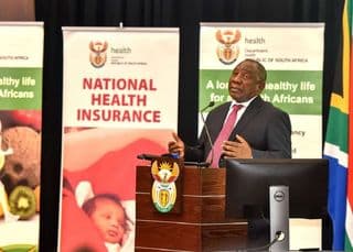 President Ramaphosa outlines his vision on the National Health Insurance(NHI), at the National Health Insurance and Medical Schemes Amendment Bill Stakeholder Consultative Meeting, at the CSIR in Pretoria. Photo: Flickr/GCIS
