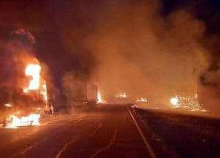 Trucks petrol-bombed Gauteng