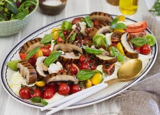 Grilled Mushroom Caprese Salad