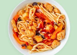 Healthy Pork Stir-fry and noodles