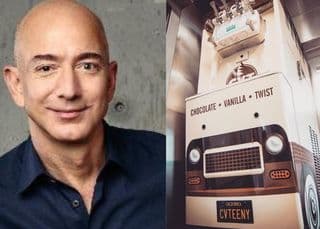 Jeff Bezos licks ice cream add