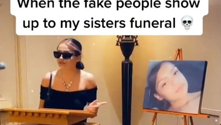 Woman slams fake guests at funeral