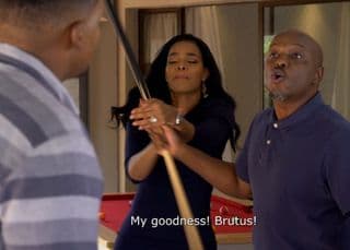 Connie Ferguson as Harriet Khoza and Themba Ndaba as Brutus Khoza