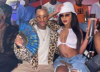 Lasizwe and Faith Nketsi attend the Fame vs Clout boxing match