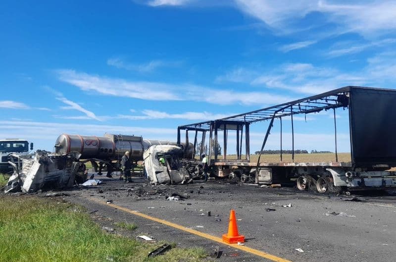 Trucker burnt to death