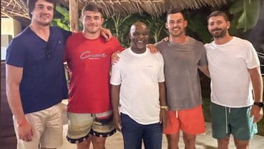 Pitso Mosimane pictured with Bok players. Photo: Twitter
