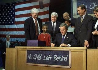 On this day President George W. Bush signed into law the No Child Left Behind Act.