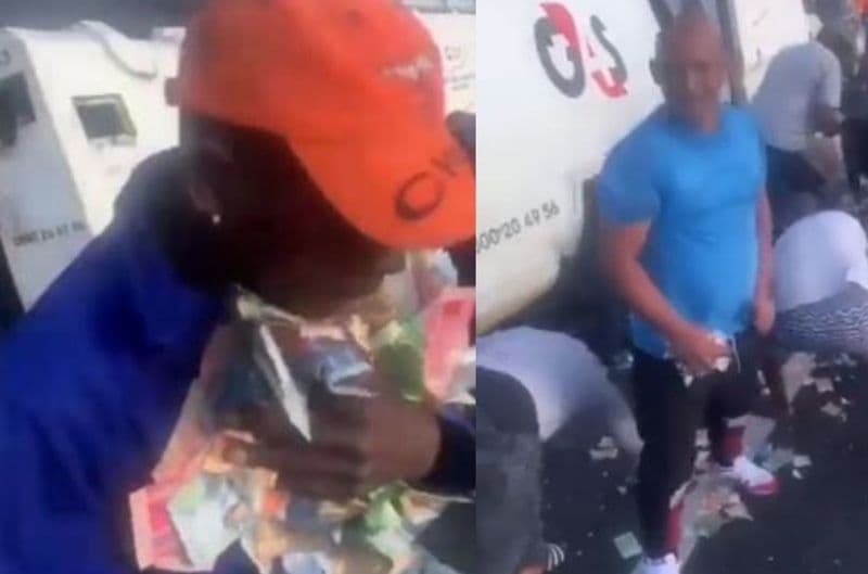 WATCH: South Africans grab cash