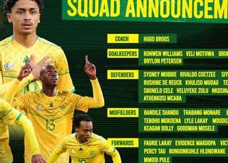 The Bafana Bafana preliminary squad. Photo: Twitter