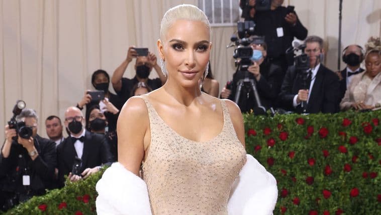 Kim Kardashian attends the Met Gala in a dress worn by Marilyn Monroe