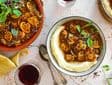 Vegan lentil & mushroom stew on butter bean mash