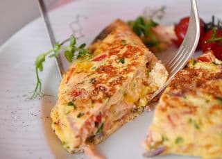 Classic Spanish omelette with onions and potatoes
