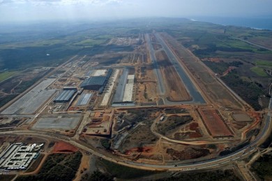 King Shaka International Airport, the jewel of the Dube TradePort, under construction