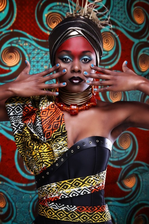 Tyler Dolan photo for Afrovibes 2014 featuring  Fashion designer and makeup artist Ebony Rae Aberdein. Model Anele nZuza__1412261386_105.237.223.235